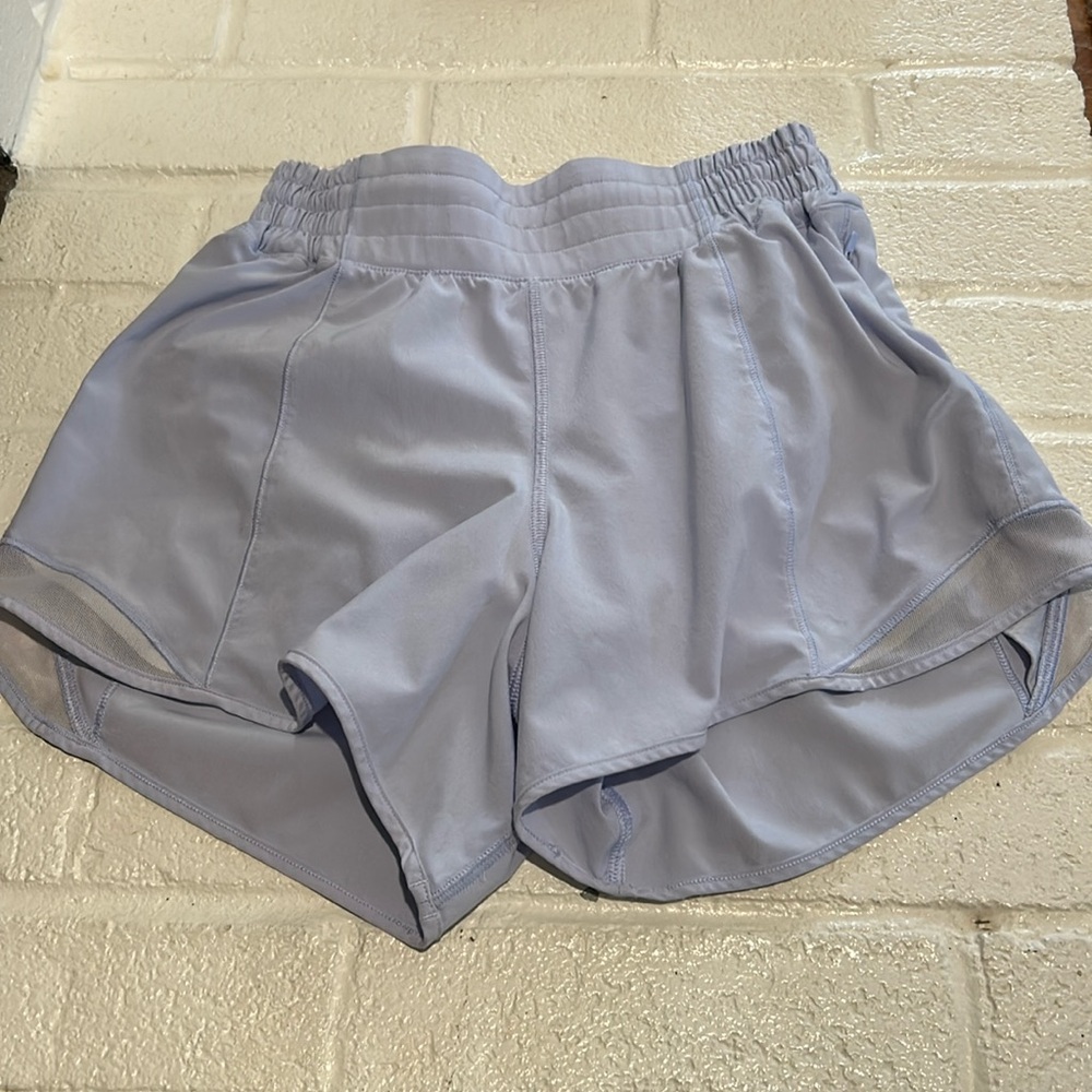 Lululemon hotty hot short 4 inch inseam. Pretty periwinkle color.